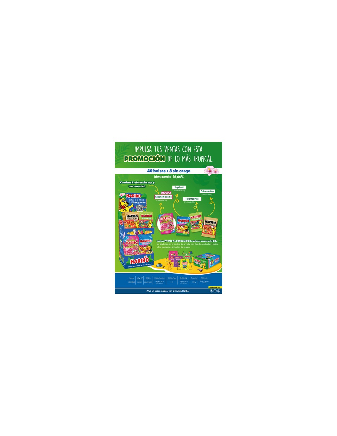 HARIBO/LOTE VERANO HARIBO 40 + 8 S/C