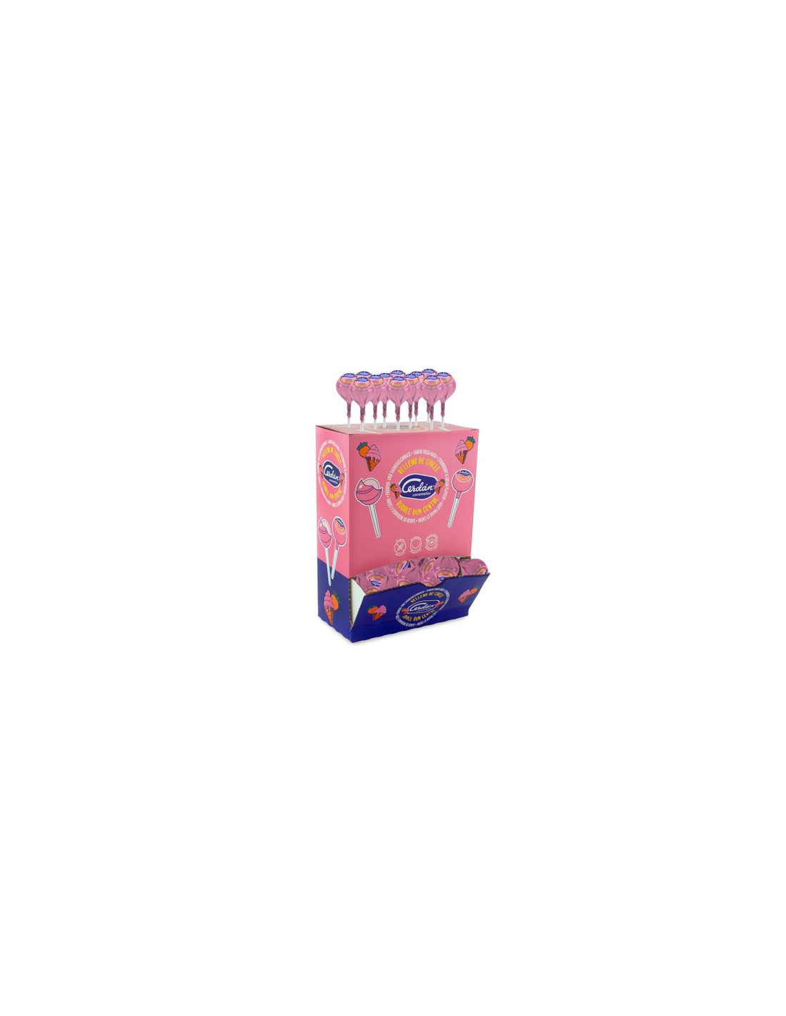 CERDAN/CHUPA FRESA NATA CON CHICLE 100 UND. C/6