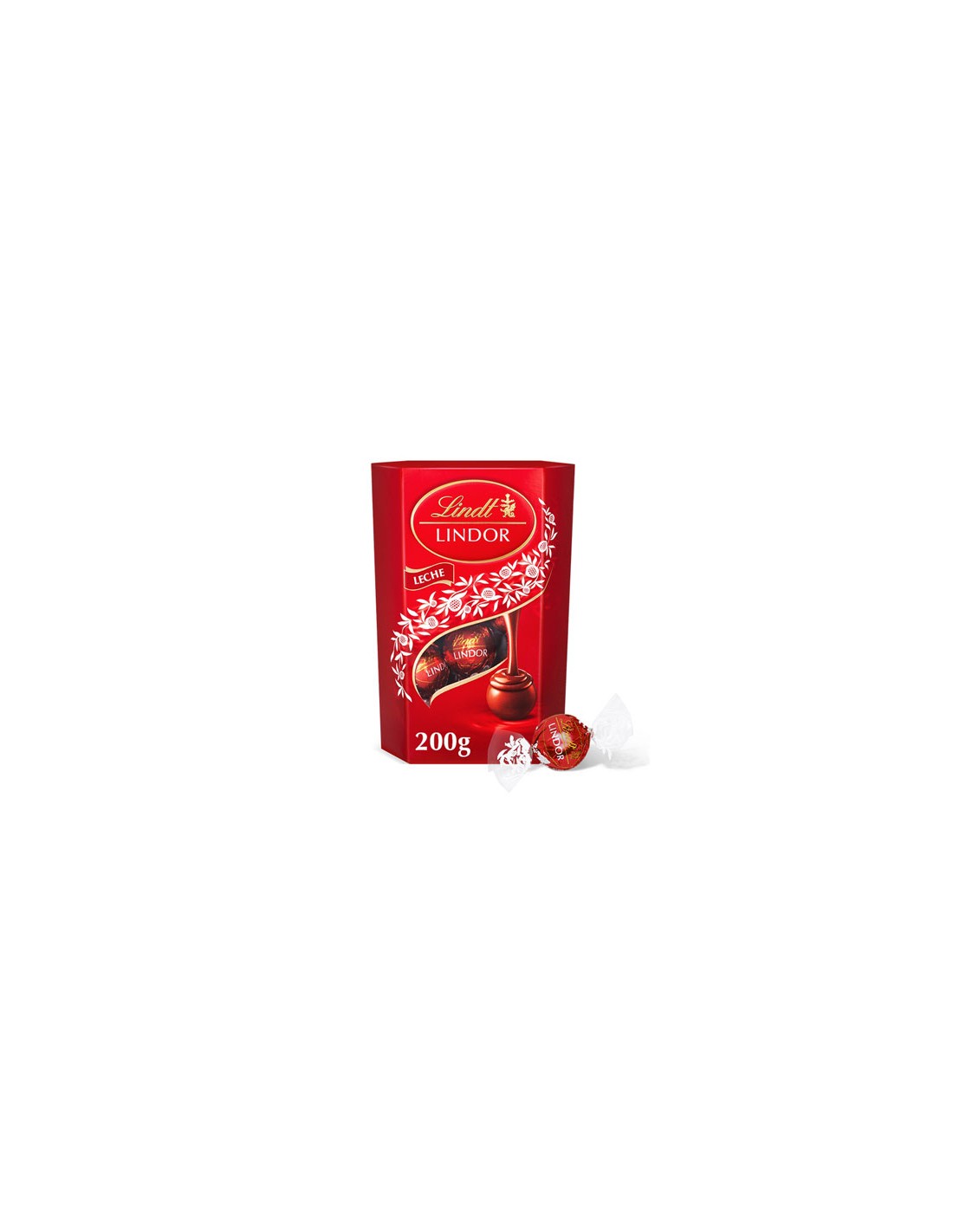 LINDT/LINDOR ROJO LECHE  200 GRS.  C/8