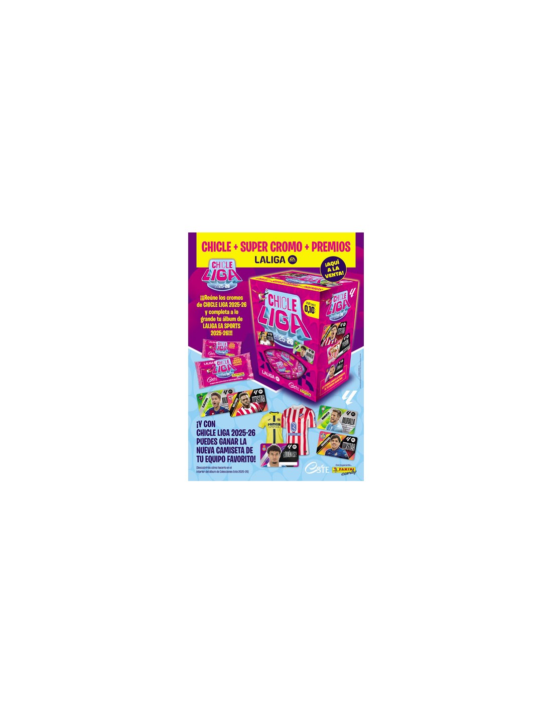 PANINI/CHICLE LIGA 2025/2026 150 UND. 0,10 C/16