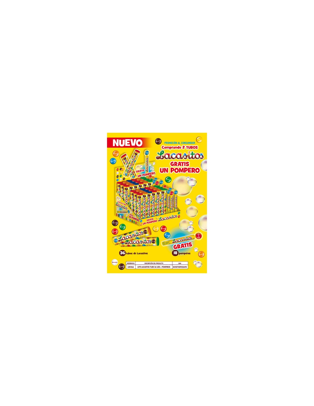 LACASA/LOTE TUBO LACASITOS + 18 POMPEROS GRATIS