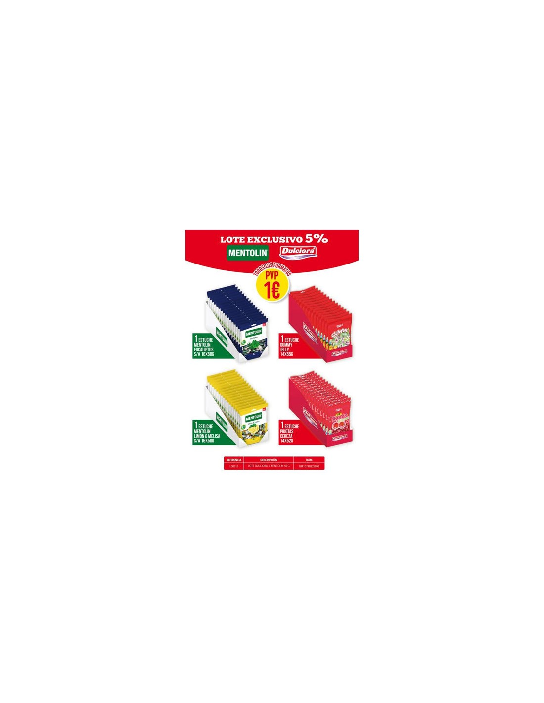 LACASA/LOTE SOLAPAS DULCIORA/MENTOLIN 1