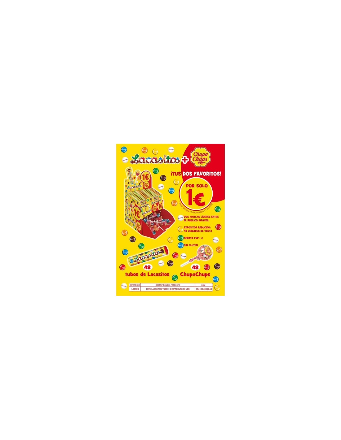 LACASA/LOTE TUBO LACASITO+CHUPA CHUPS 2 X 1