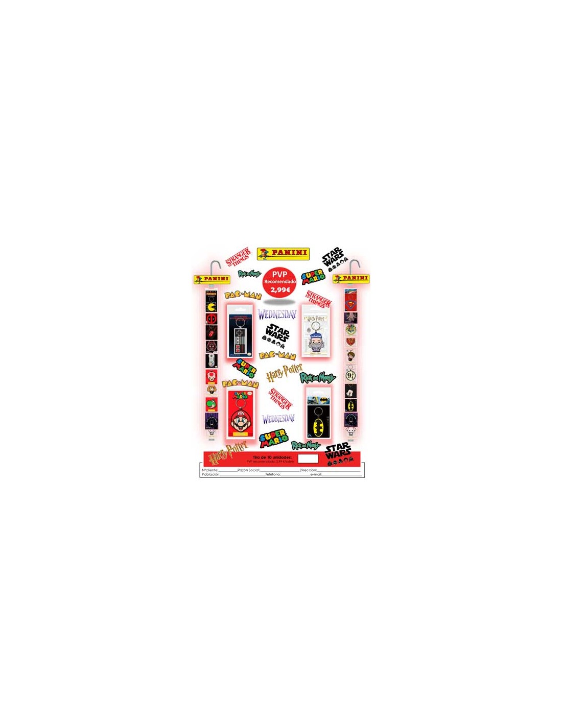 PANINI/LLAVEROS LICENCIA VARIOS MOD 2,99-10U C/80