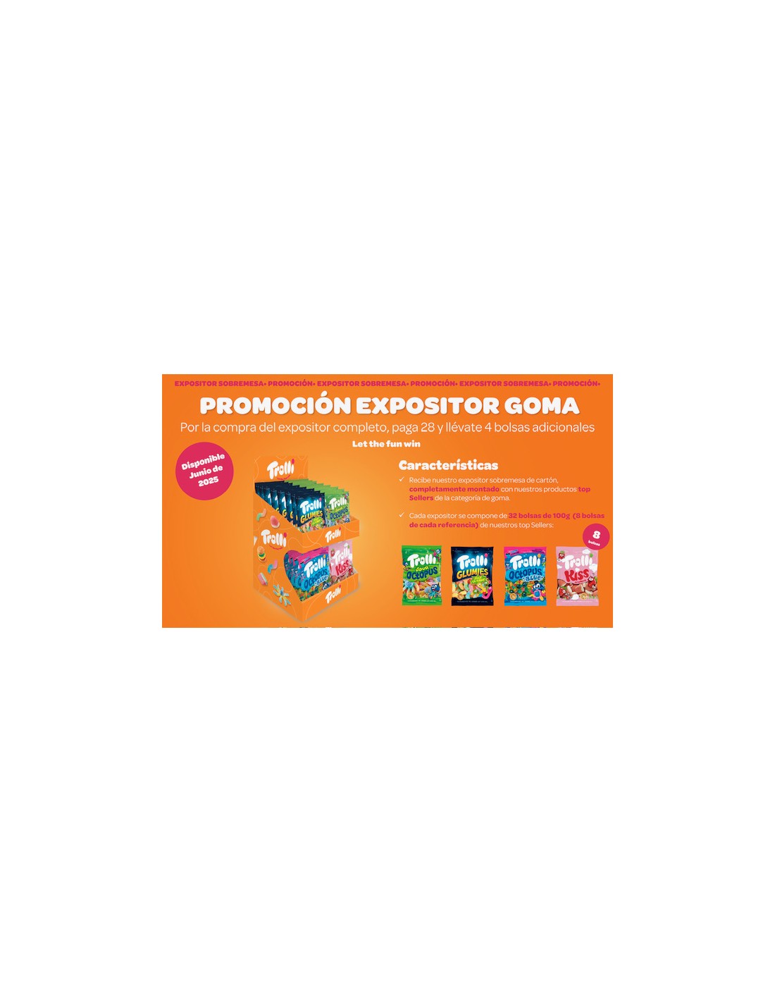 TROLLI/EXPOSITOR SOLAPA 100 GRS. 28 + 4
