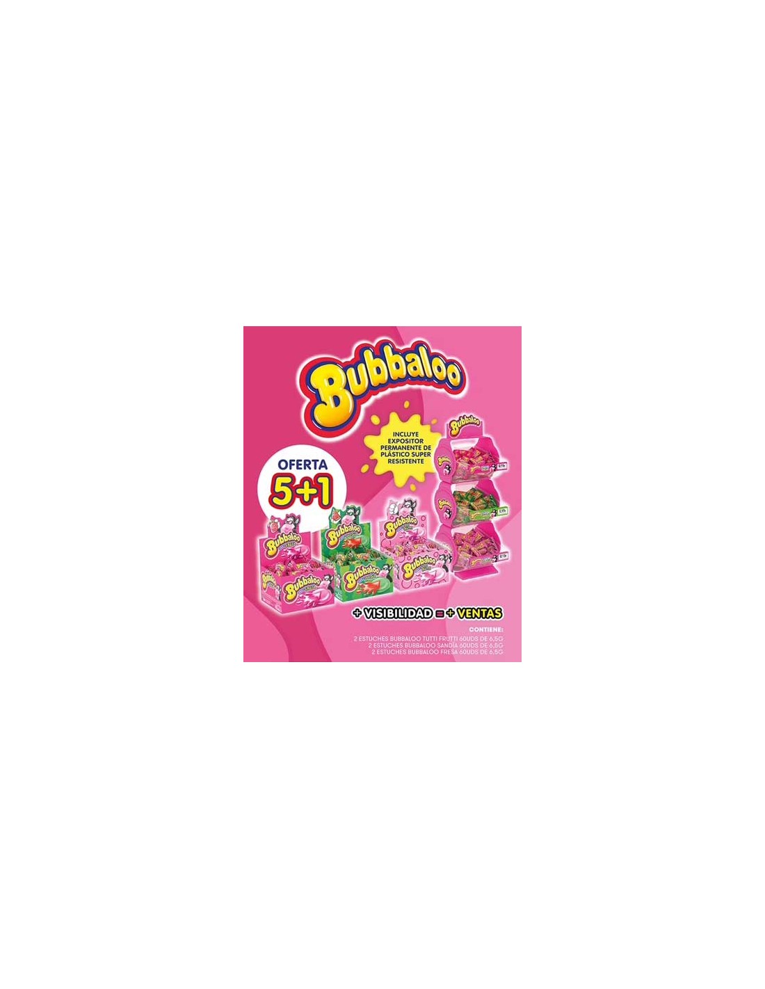 CHUPA/PACK BUBBALOO 5 + 1 S/C
