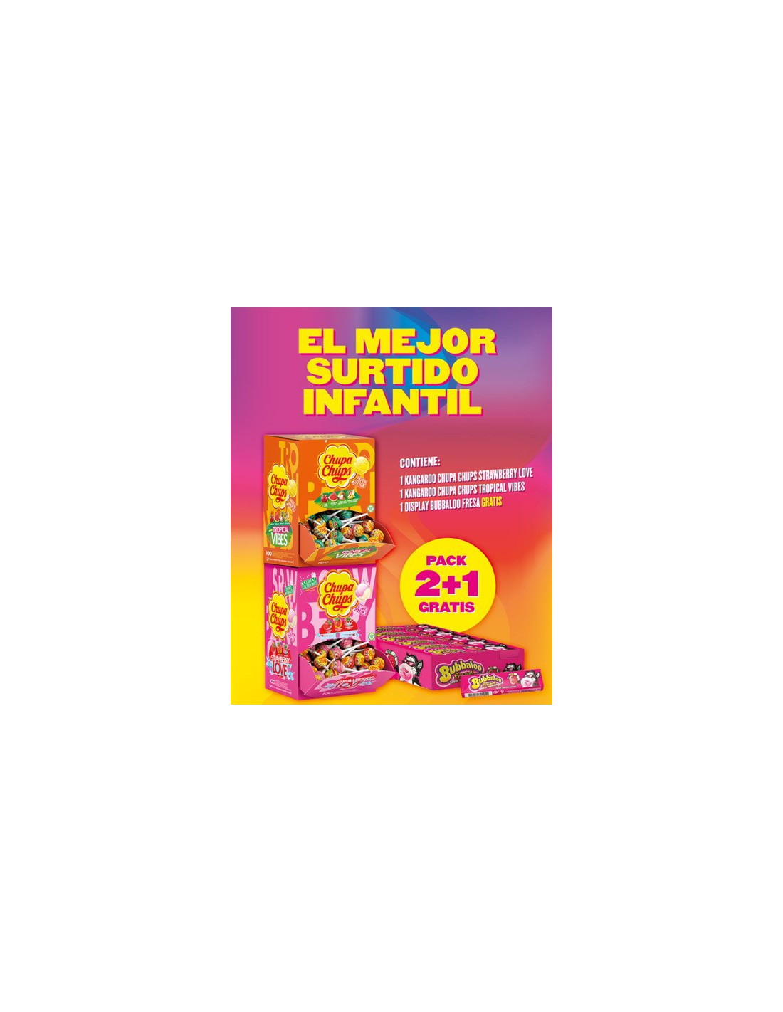 CHUPA/LOTE KANGAROO + BUBBALOO FRESA S/C