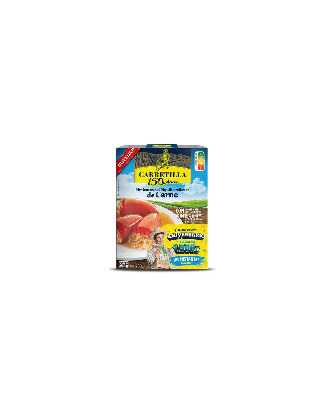 CARRETILLA/PIM. PIQ. ENTERO RELLENO CARNE 10X280GR