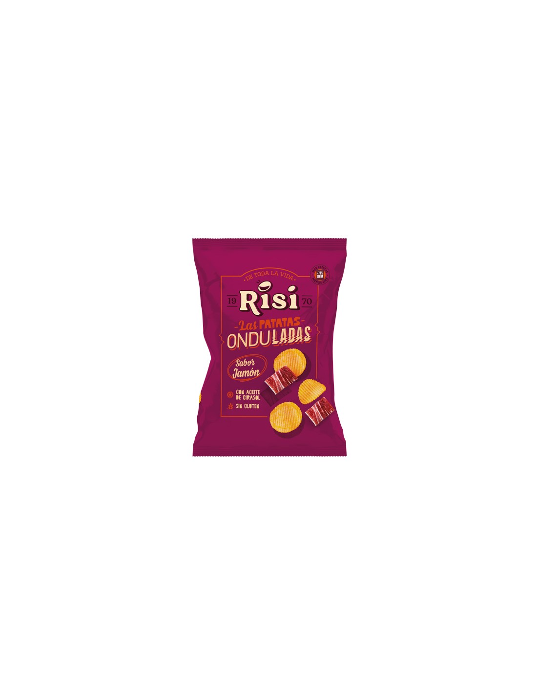RISI/IMPULSO PATATA ONDULADA JAMON 18 X 40 GRS.