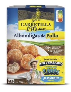 CARRETILLA/PLATO ALBONDIGAS POLLO 10 X 300 GRS.