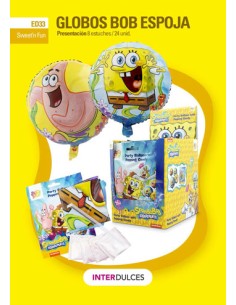 INTERD/GLOBOS BOB ESPONJA 24 UND. C/8