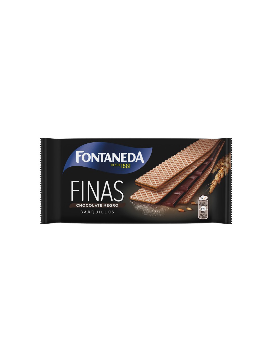 MOND/FONTANEDA BARQUILLO CHOCO NEGRO 22 UND.