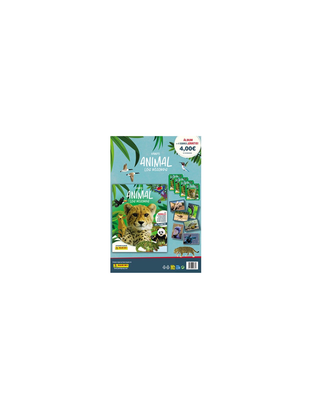 PANINI/CARTON ANIMALES LOS RECORDS  4 C/36