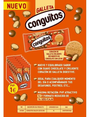 LACASA/CONGUITOS GALLETA LECHE 50 GRS. 1 14 UND.