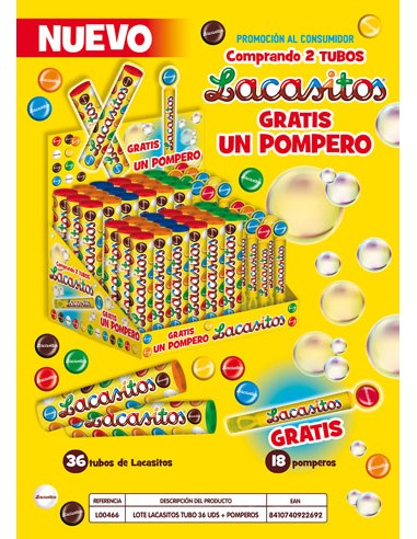 LACASA/LOTE TUBO LACASITOS + 18 POMPEROS GRATIS