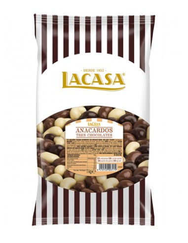 LACASA/KG. ANACARDOS 3 CHOCOLATES C/3