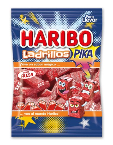 HARIBO/SOLAPA LADRILLOS PICA FRESA 18X100 GRS.