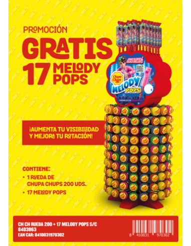 CHUPS/NORIA CHUPA CHUPS 200 UND. + 17 MELODY S/C