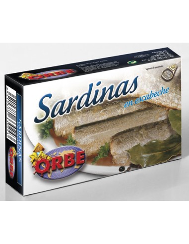 ORBE CAJA SARDINA ESCABECHE 10 UND.  RR-125