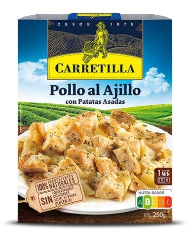 CARRETILLA/POLLO AL AJILLO CON PATATAS 250 GRS.X10