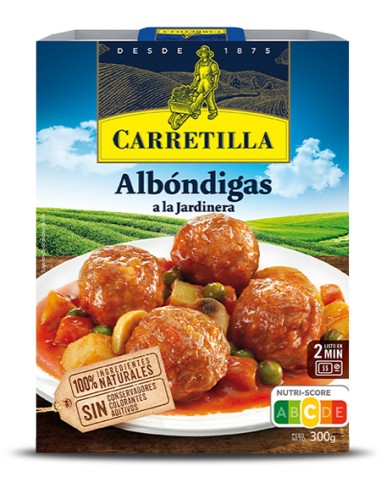 CARRETILLA/PLATO ALBONDIGAS JARDINERA 10 X 300 GR.