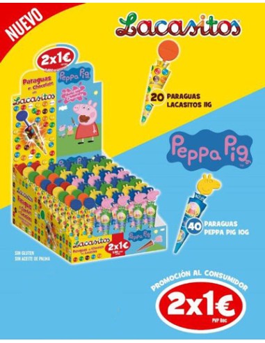 LACASA/LOTE PARAGUAS LACASITOS Y PEPPA 2 X 1