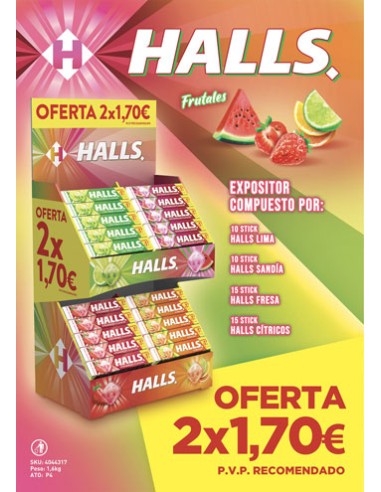 MOND/LOTE HALLS FRUTALES 2 X 1,70  50 UND.