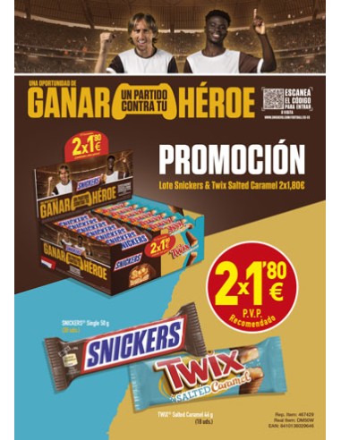 MARS/LOTE SNICKERS - TWIX CARAMEL 2 X 1,80  48UN.