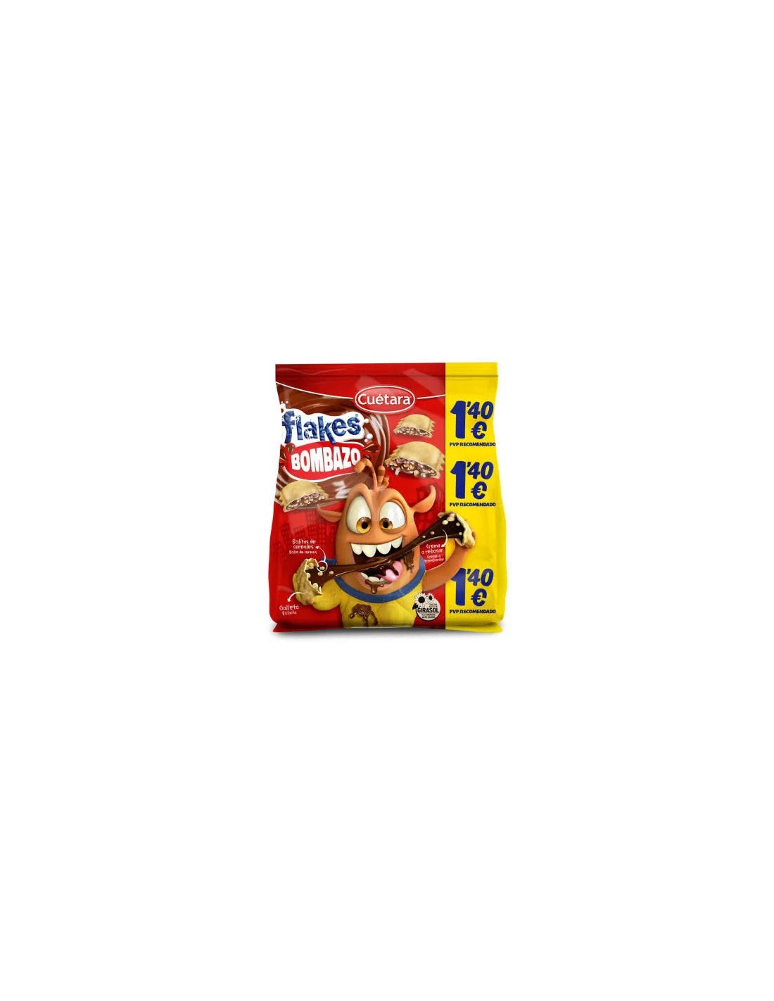 CUETARA/FLAKES BOMBAZO 1,40 X 7 UND. X 120 GRS.