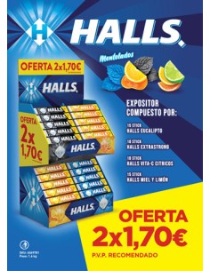 MOND/LOTE HALLS MENTOLADOS 2 X 1,70 E  50 UND.