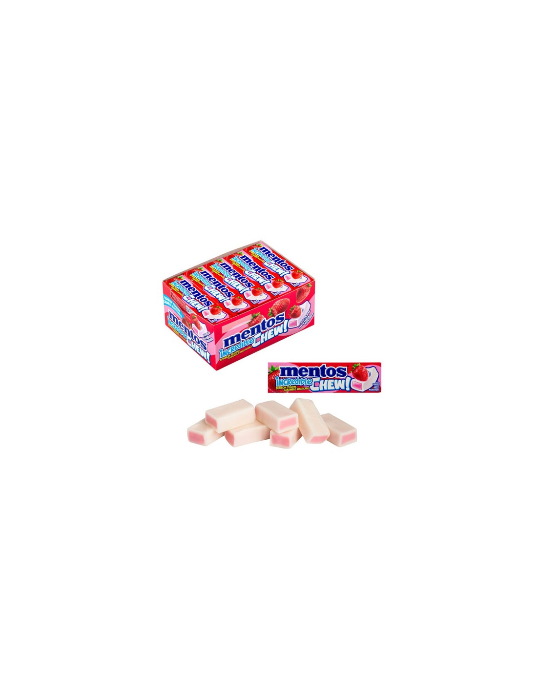 CHUPA/MENTOS CHEW STRAWBERRY 20 UND. C/12