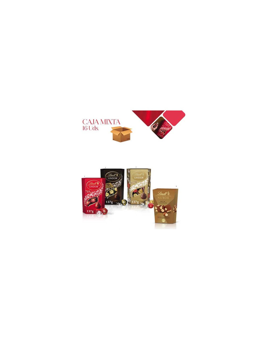 LINDT/CAJA MIXTA 14 + 2
