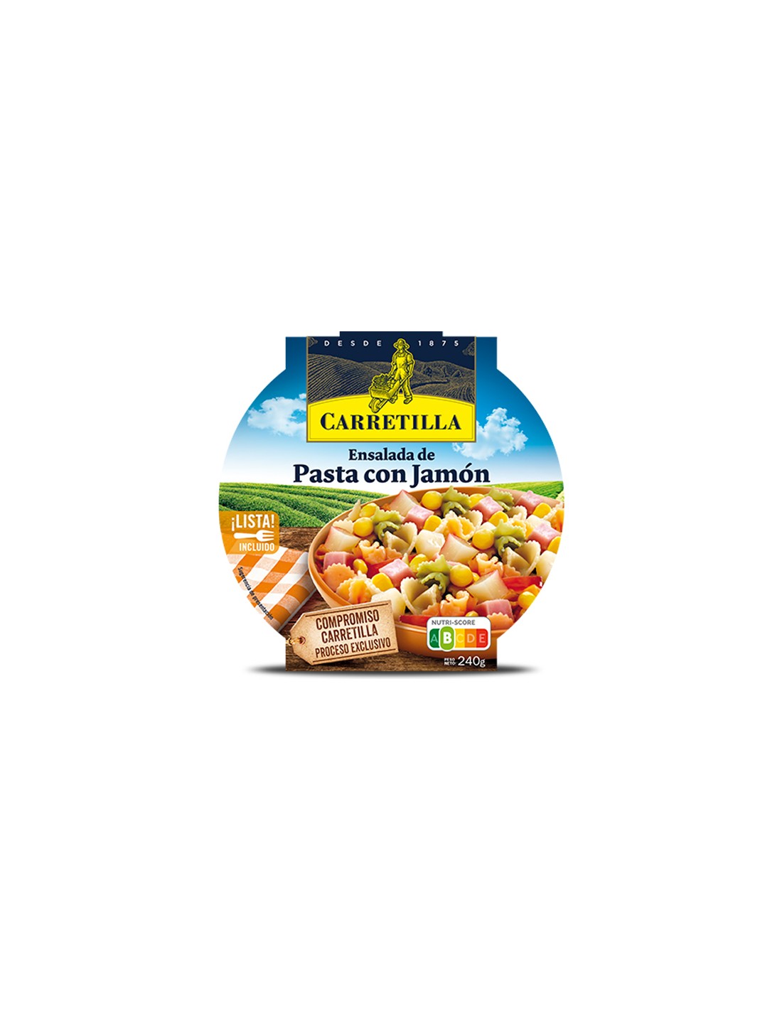 CARRETILLA/ENSALADA PASTA CON JAMON 8 U X 250 GRS
