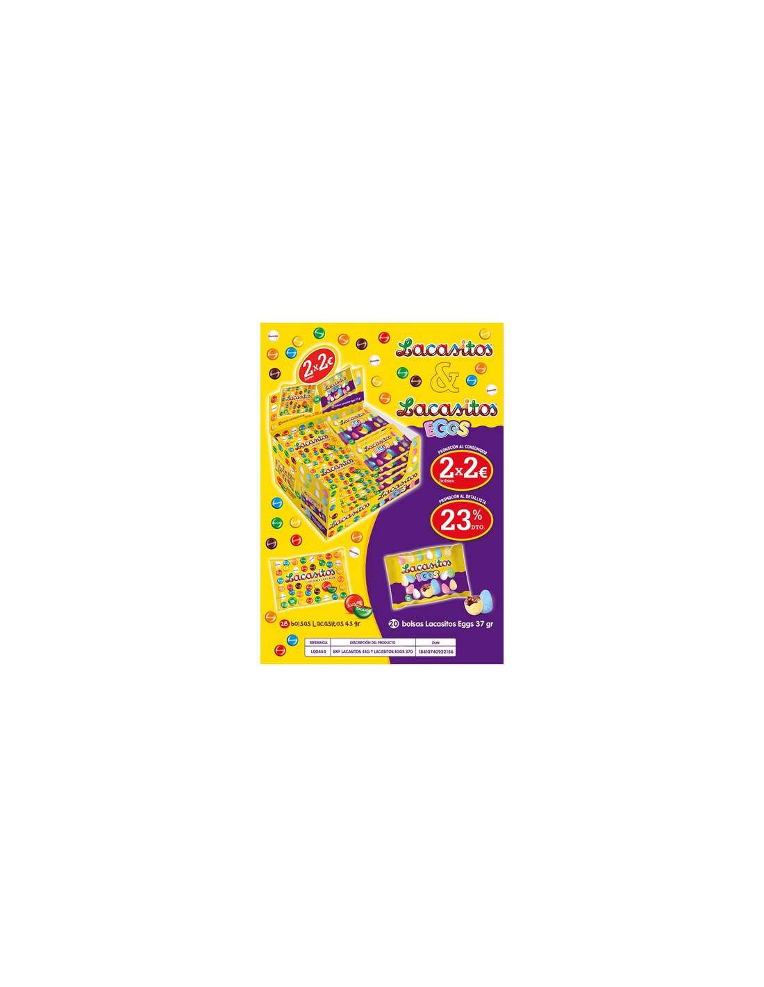LACASA/EXPOSITOR LACASITOS/LACASITOS EGGS 2X2 48U