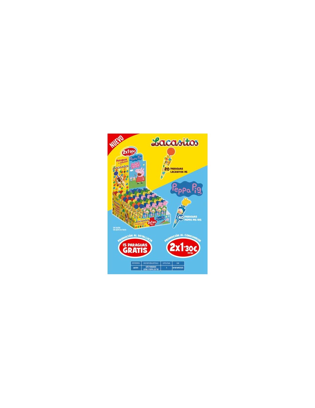 LACASA/LOTE PARAGUAS LACASITOS Y PEPPA 2X1,30E 60U