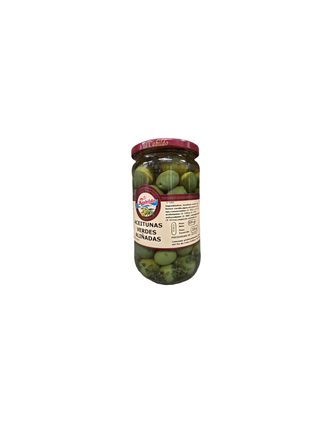 CABILDO/V-580 ACEITUNAS VERDES ALIÑADAS 12 UND.