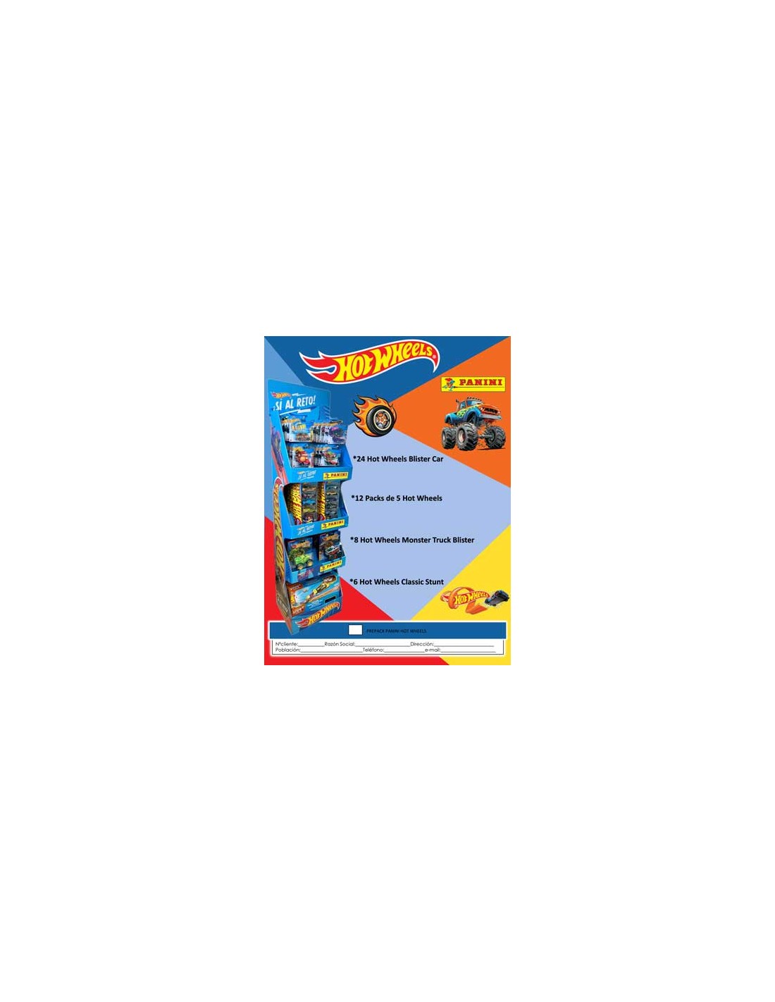 PANINI/EXPOSITOR HOT WHEELS PREPACK 50 UND.