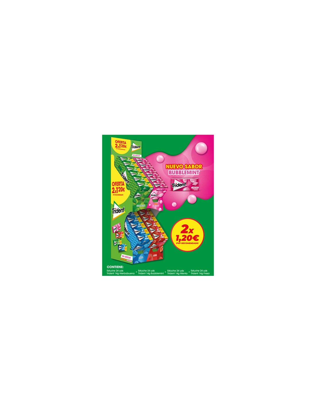 CHUPA/LOTE TRIDENT 2 X 1,20 BUBBLE