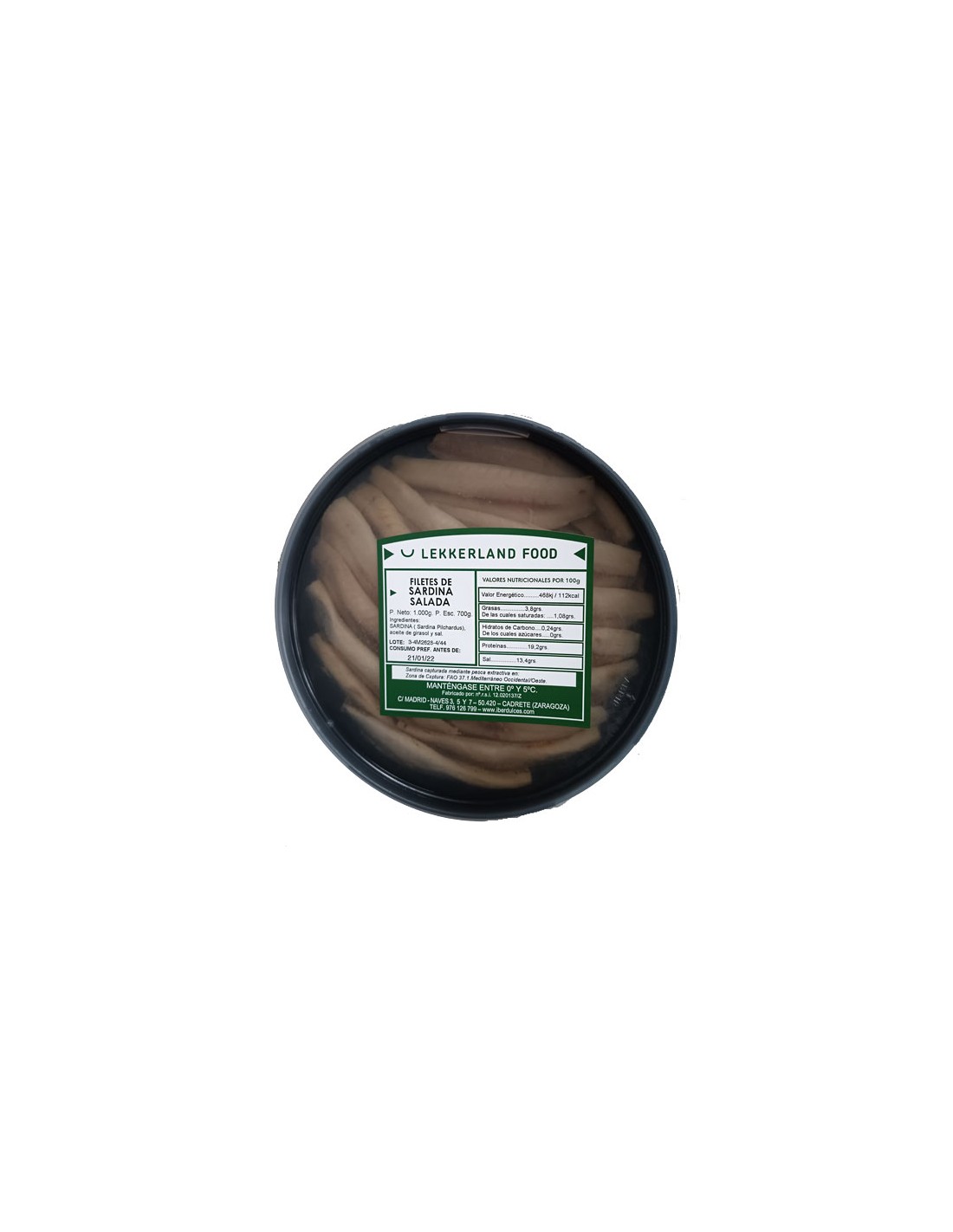 LEKK FOOD/SARDINA SALADA  850/700 GRS.C/8