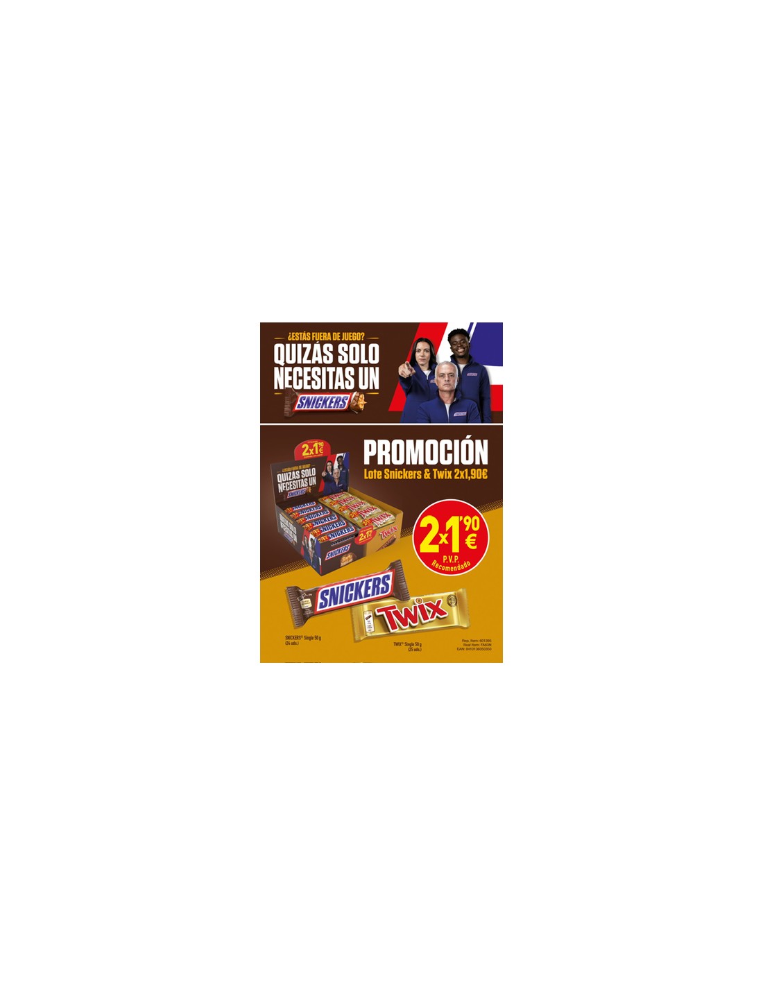 MARS/LOTE TWIX/SNICKER 2 X 1,90