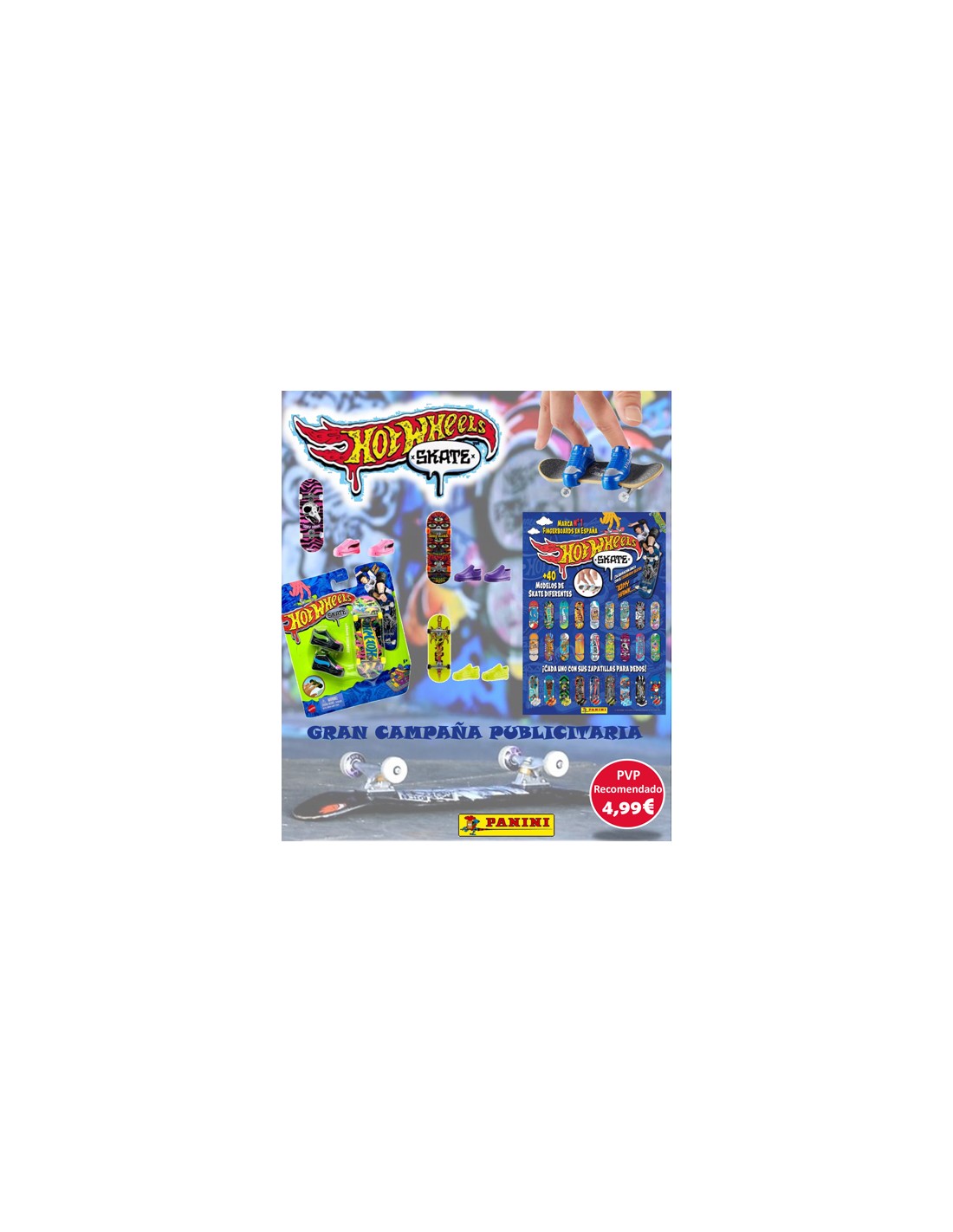 PANINI/SOBRES 3D MATTEL HOT WHEELS SKATE 4,99 16U