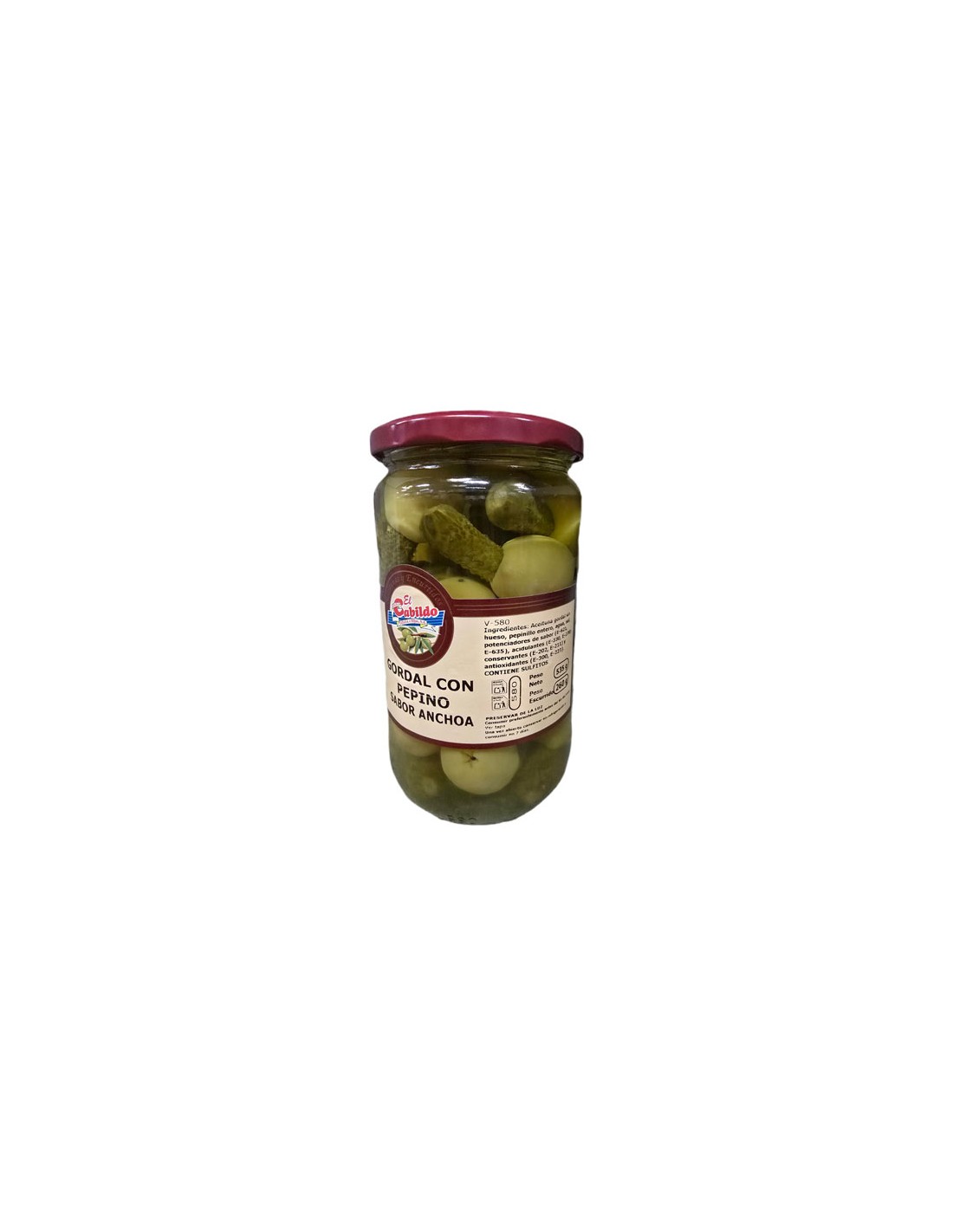 CABILDO/V-580 ACEITUNA GORDAL PEPINO S/A 12 UND.