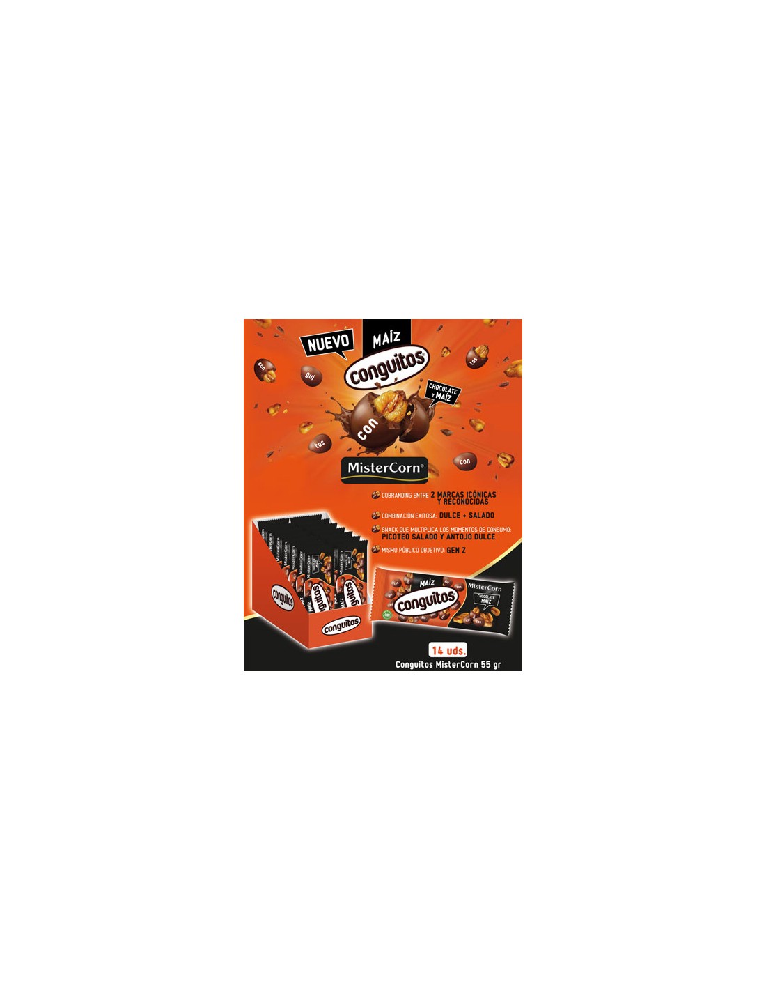 LACASA/CONGUITOS MR. CORN  14 UND. x 55 GR