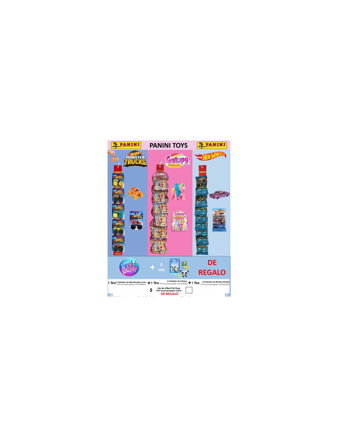 PANINI/EXP.TIRAS SURTIDO 19 UD+5 UD. REGALO S/C