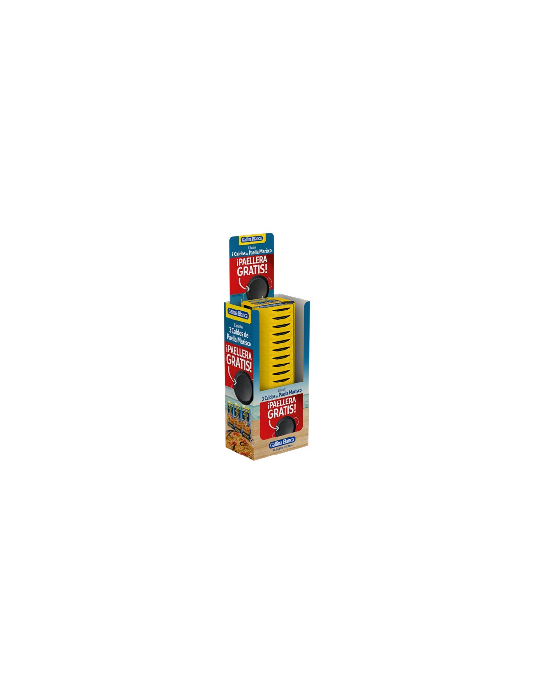 EXP.CALDO PAELLA MARISCO 3 Ud+PAELLERO s/c 18 PACK