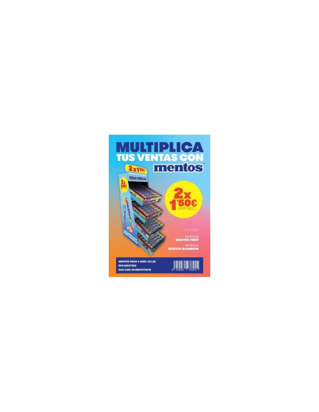 CHUPA/LOTE MENTOS  2 X 1,50 E. 80 UND.