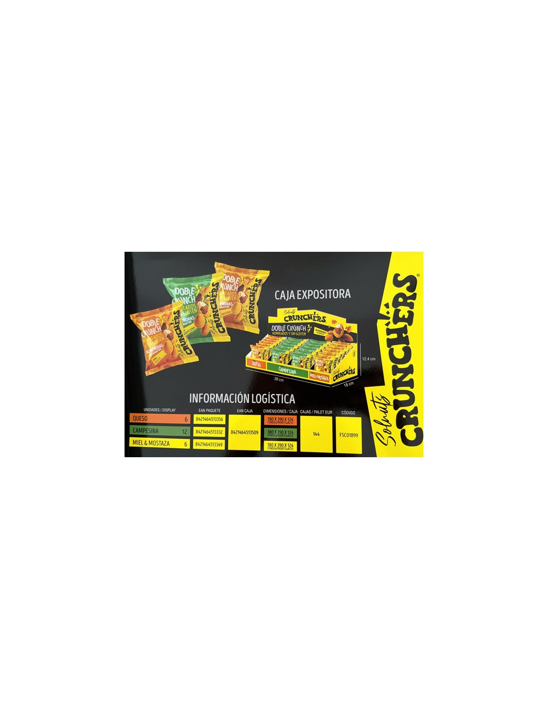 EXP. CRUNCHERS ALMENDRA 32 GRS. 22 + 2 UND.