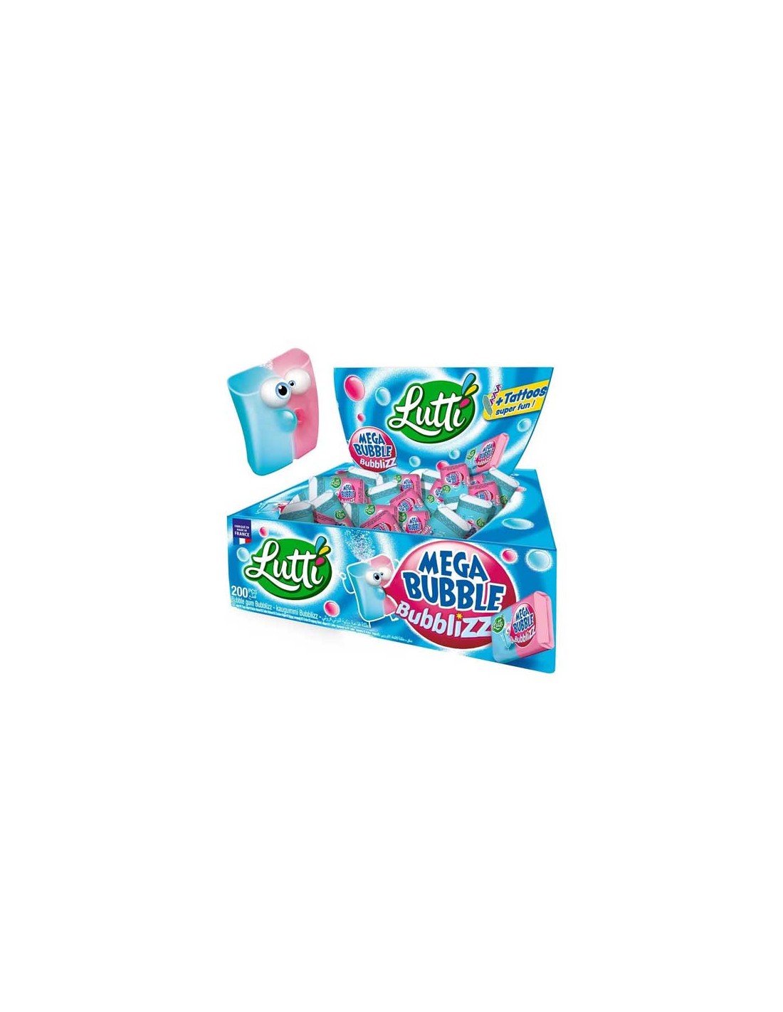 LACASA/CHICLE TUTTI MEGA BUBBLE 200 UND. 0,15E C/8