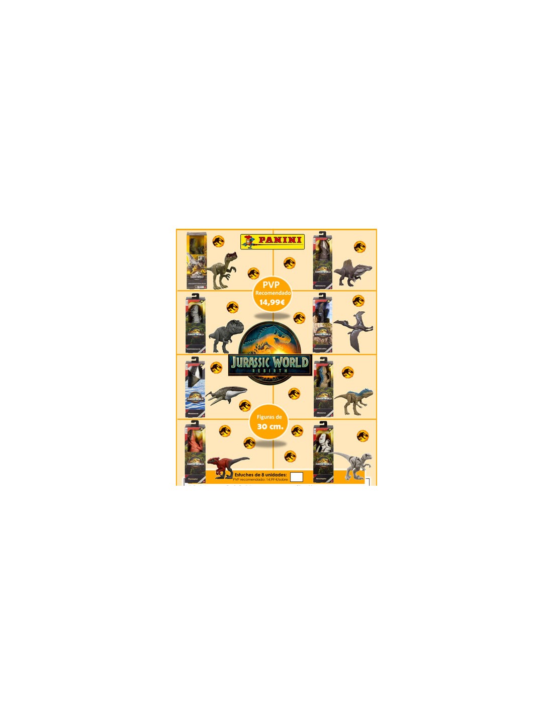 PANINI/JURASSIC WORLD REBIRTH 12 - 14,99 8 UND.